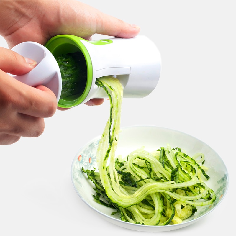 Stainless Steel Portable Spiralizer Vegetable Slicer Handheld Spiralizer Peeler Spiral Slicer for Potatoes Zucchini Spaghetti