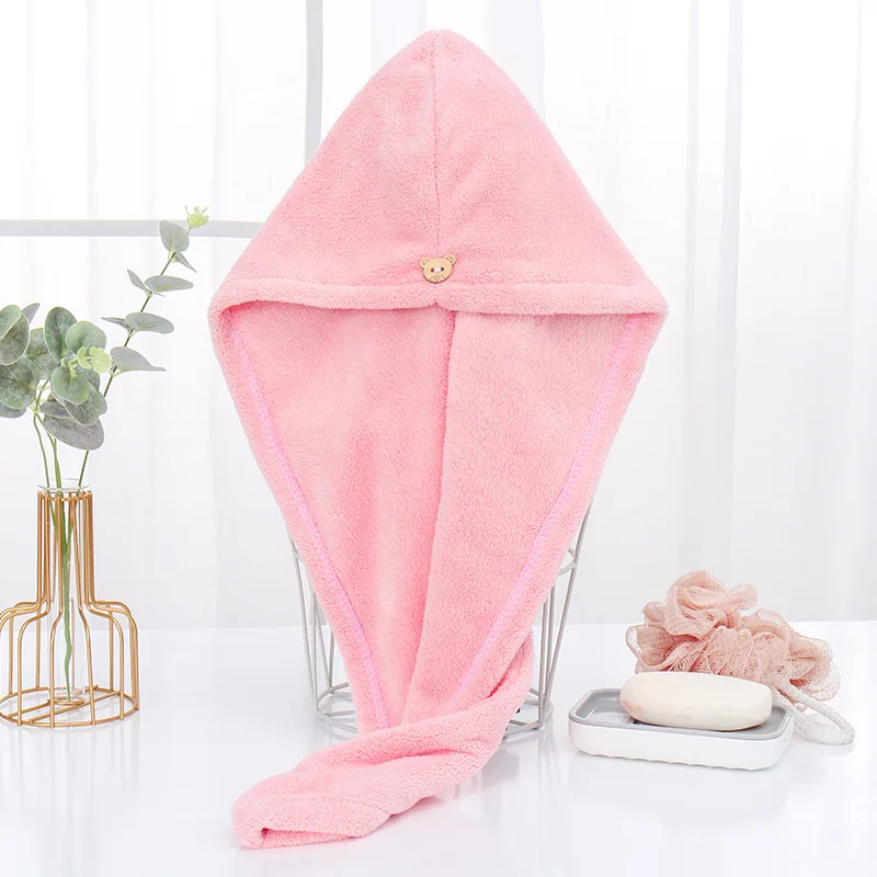 Magic sneldrogende microvezel haarhanddoek sneldrogende drogerhanddoek dames wikkelhoofdabsorptie waterbadhoed: Roze