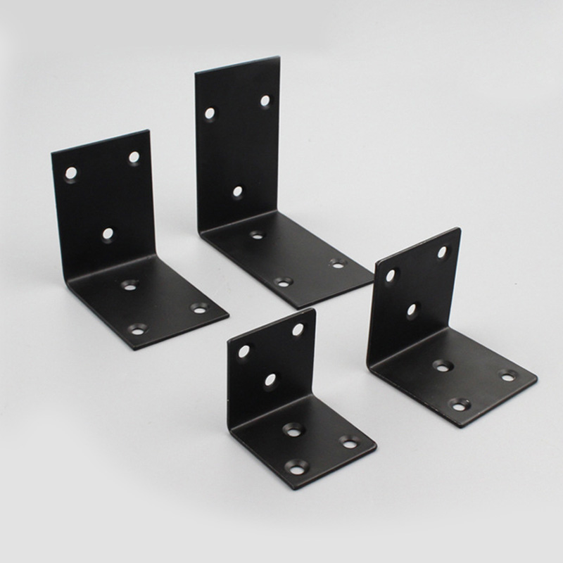 4 pezzi di supporto in acciaio inossidabile staffe a forma di L nere fissaggio angoli ad angolo retto staffa per mobili hardware staffa angolare