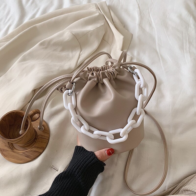 Petit cordon seau sacs pour femmes épaule sac à bandoulière femme sacs à main et sacs à main dame couleur unie sac à main