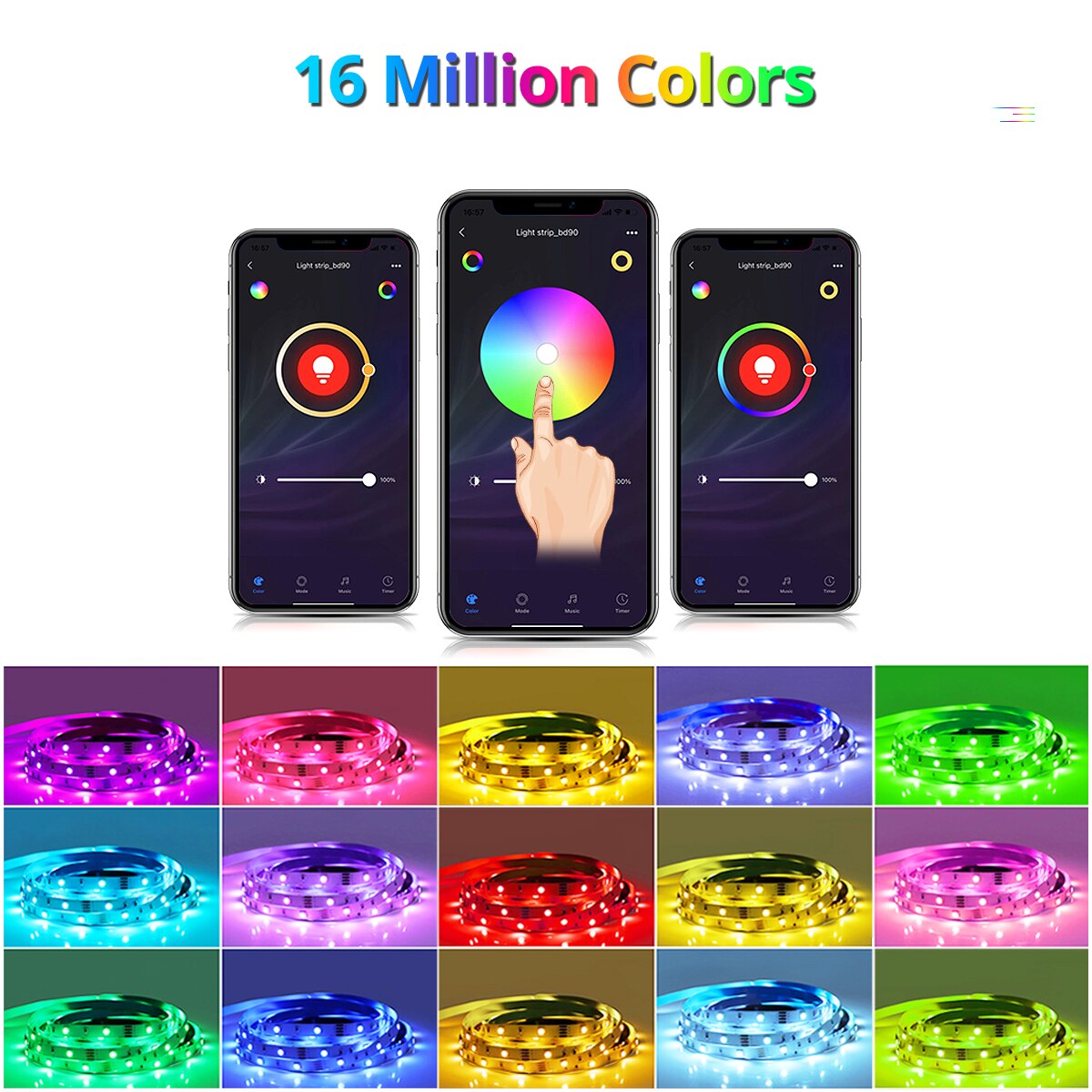 Homekit fita de luz led rgb wi-fi siri, controle por voz, fita neon, decoração de sala, funciona com alexa, google, apple home kit