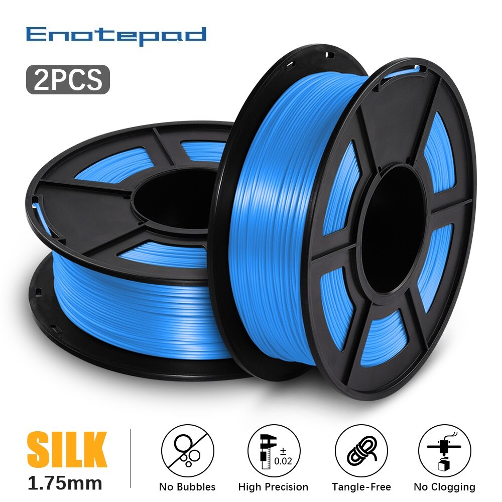 Enotepad PLA Silk filament for 3d filament silk rainbow 3D Printing Materials with Vacuum packaging fast: SILK-BL-2KG