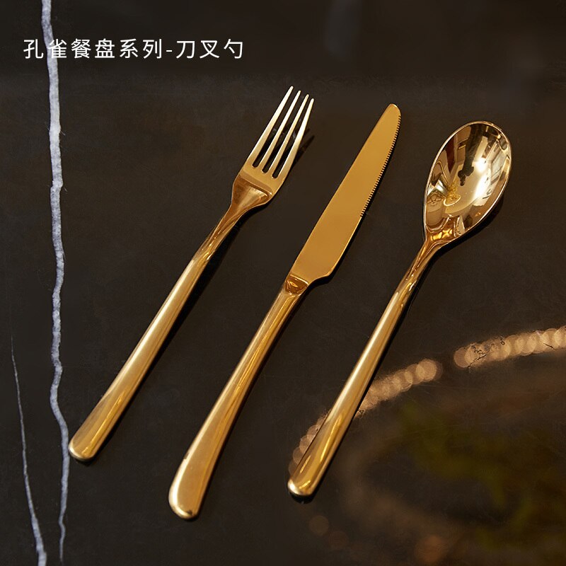 Europese licht luxe westerse servies set Huishouden steak bestek maaltijd plaat servet Amerikaanse model kamer decoratie: fork three-piece set