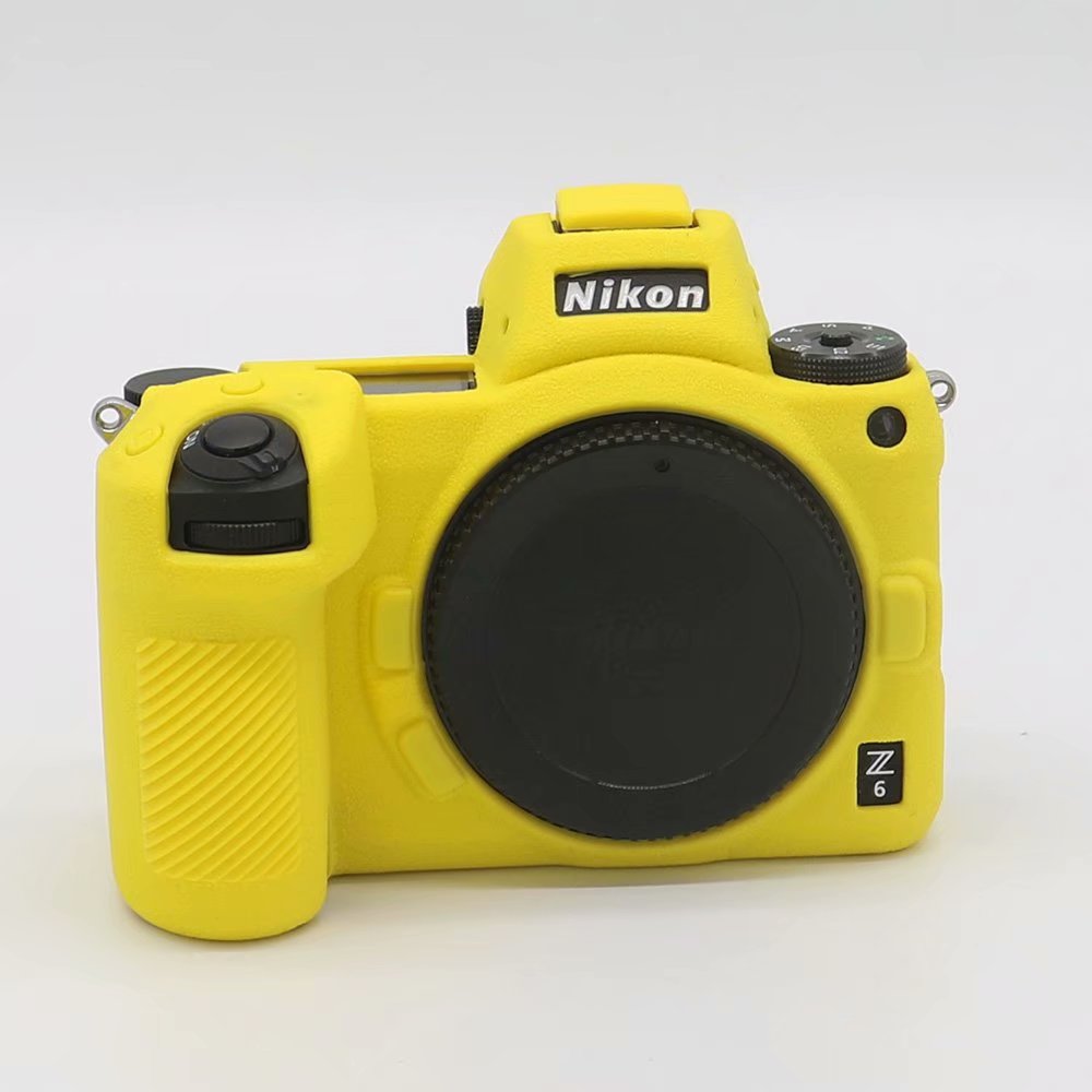 Nice Soft Camera Bag Silicone Case For Nikon Z6 Z7 Tempered glass Rubber Camera case Protective Body: Yellow B