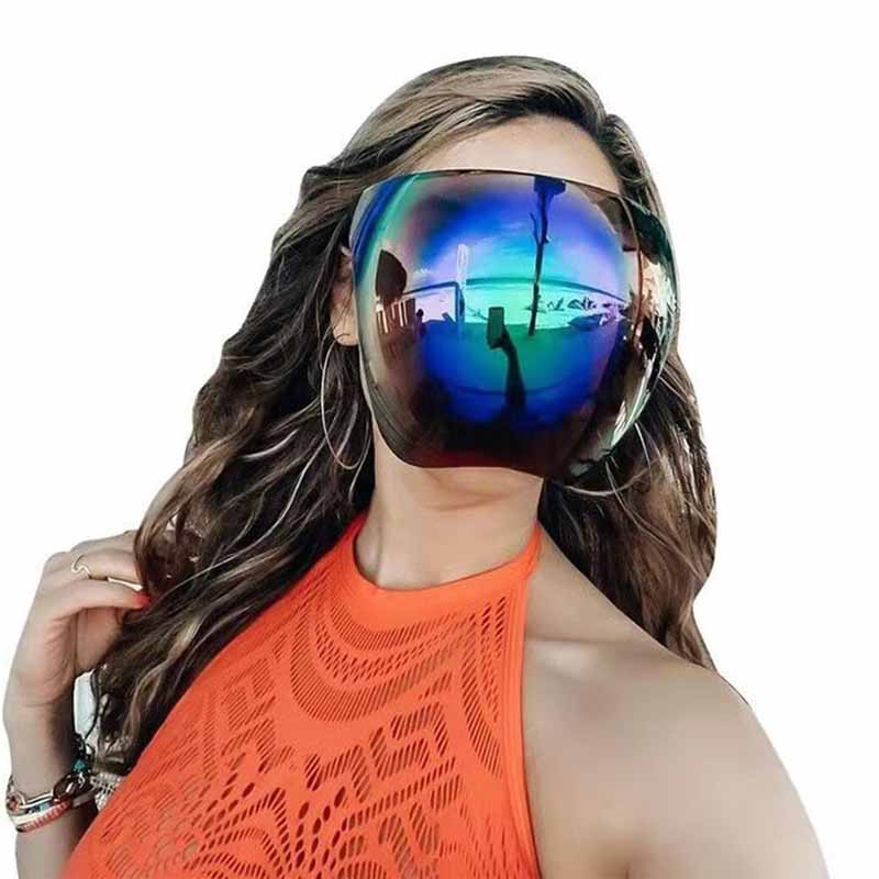 Mascarilla protectora para ciclismo, gafas de sol transparentes, antivaho, antisalpicaduras, máscara facial completa, gafas de seguridad