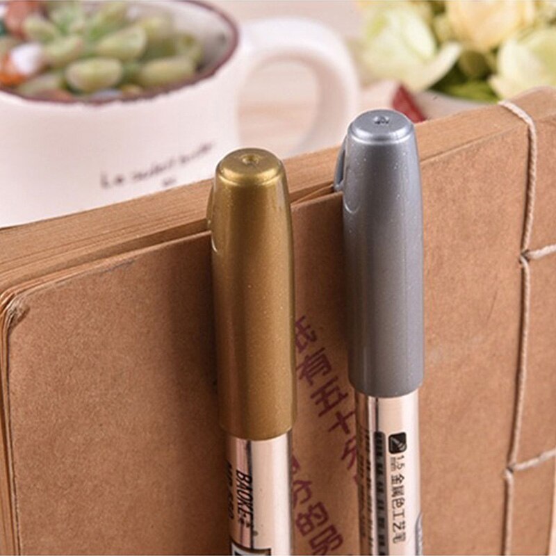 Conjunto de rotuladores permanentes metálicos de acero, rotuladores permanentes para papel, álbum de fotos, pintura de tela, 4 unidades