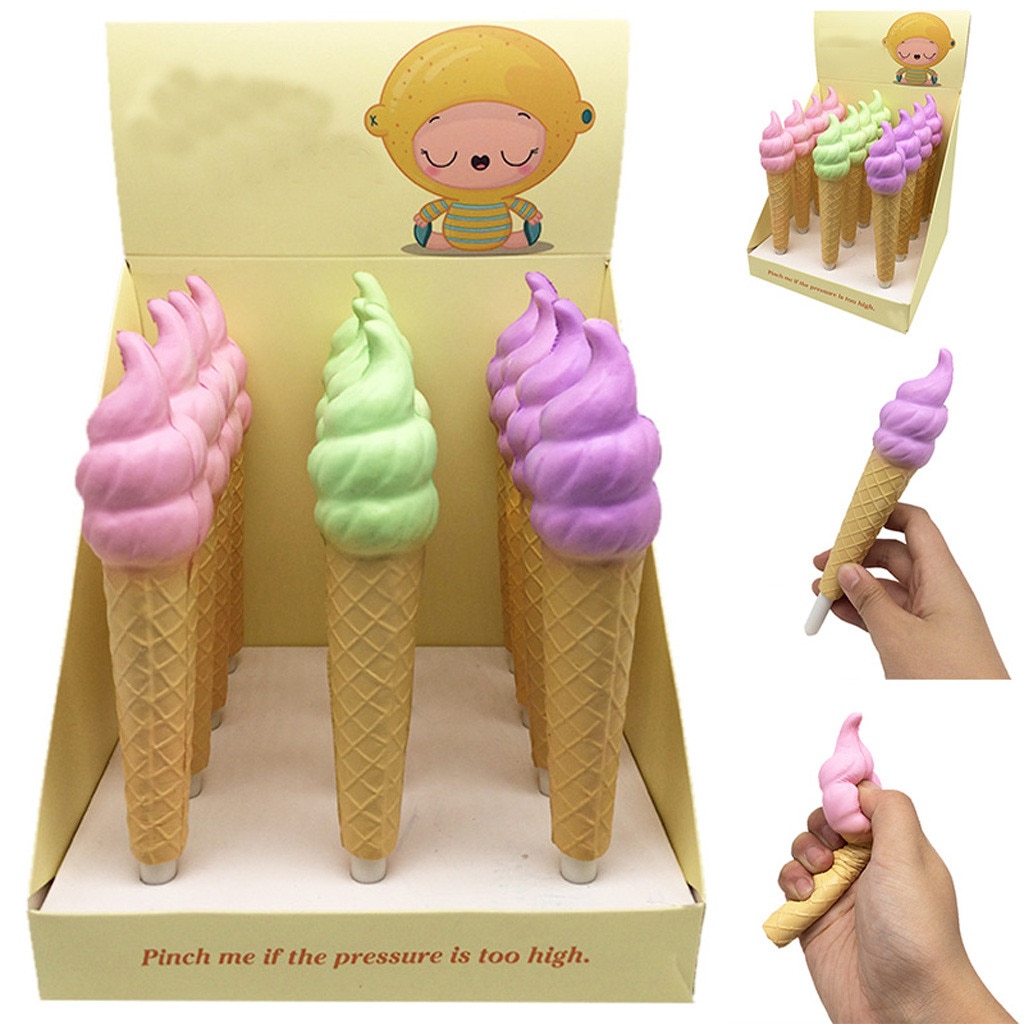 Decompressie Kawaii Ijs Pen Cap Sticky Langzaam Stijgende Potlood Houder Soft Toy Stress Relief Speelgoed Voor Kinderen Squishy Speelgoed