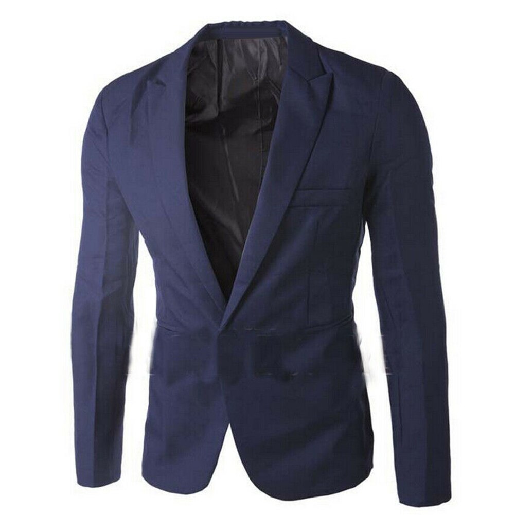 Herre blazer forår bomuld slim fit herre jakkesæt blazere herre one buttons slim fit solide herre blazere