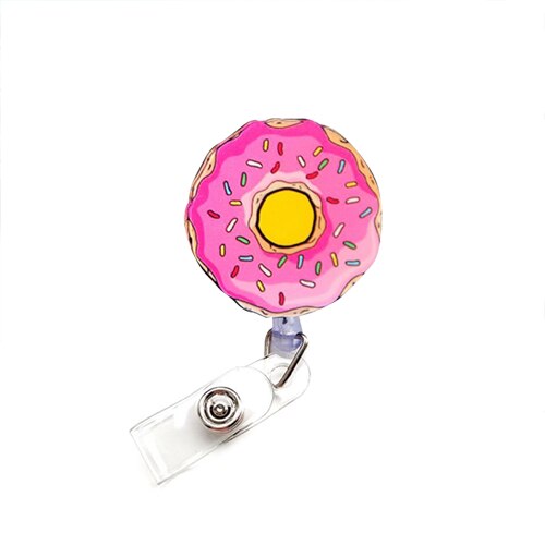 8 stk/parti akryl udtrækkeligt sygeplejerske-emblem rulle daisy love hjerte navnemærke id badge holder klip: 4