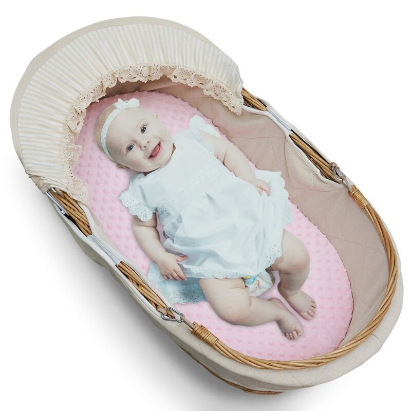 Bassinet lakan minky dot lakan supermjukt andningsbart flexibelt för vagga moses korg