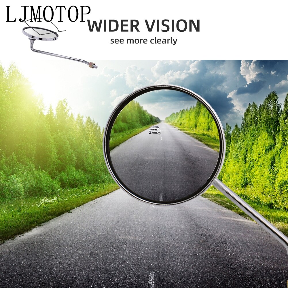 Motorcycle Round Back View Mirror Moped Side Mirror 8mm 10mm For Yamaha TTR125 TTR250 TTR600 XT250 TRICKER DT230