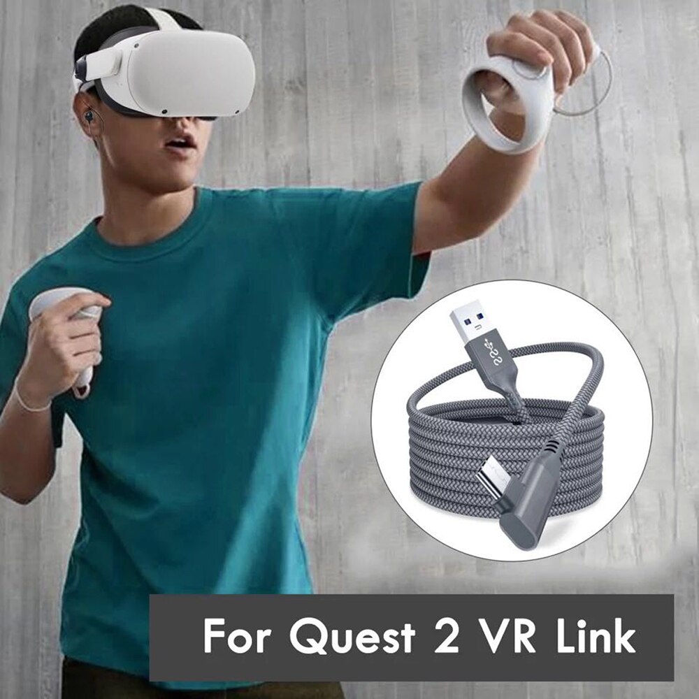 5m 2m datalinje för oculus quest 2 länk headset usb 3.0 typ c dataladdningskabel överföring typ-c till usb-a sladd vr tillbehör