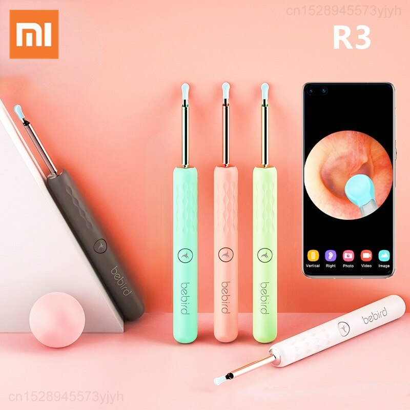 Xiaomi-endoscopio inteligente Bebird R1 R3, Mini cámara de otoscopio para el cuidado de la salud, limpiador de oídos, 300W