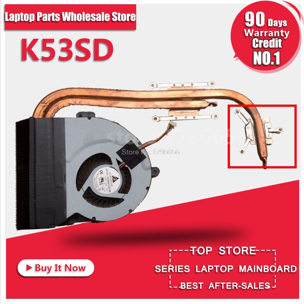 Pour Asus K53 X53 K53S A53S X53S K53SV K53SM K53SJ K53SC K53SD ventilateur de refroidissement de processeur pour ordinateur portable Radiateur Radiateur Refroidisseur: K53SD heatsink fan