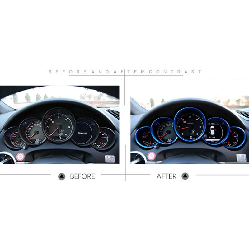 Car Interior Accessories Car Dashboard Meter Ring Covers Trim For-Porsche Cayenne 958