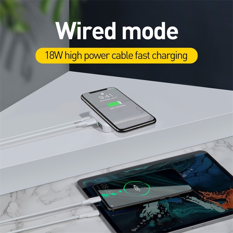 Baseus Qi Wireless Charger Power Bank 10000mAh External Battery 10W Fast Wireless Charging Powerbank For iPhone Samsung Xiaomi