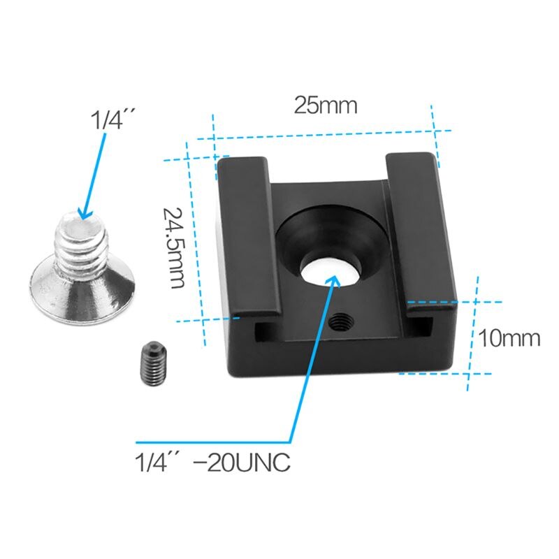 L21B Koude Schoen Mount Adapter Base Uitbreiding Beugel Met 1/4 &quot;Montage Schroef Voor Dslr Camera Kooi Flash Led Licht microfoon