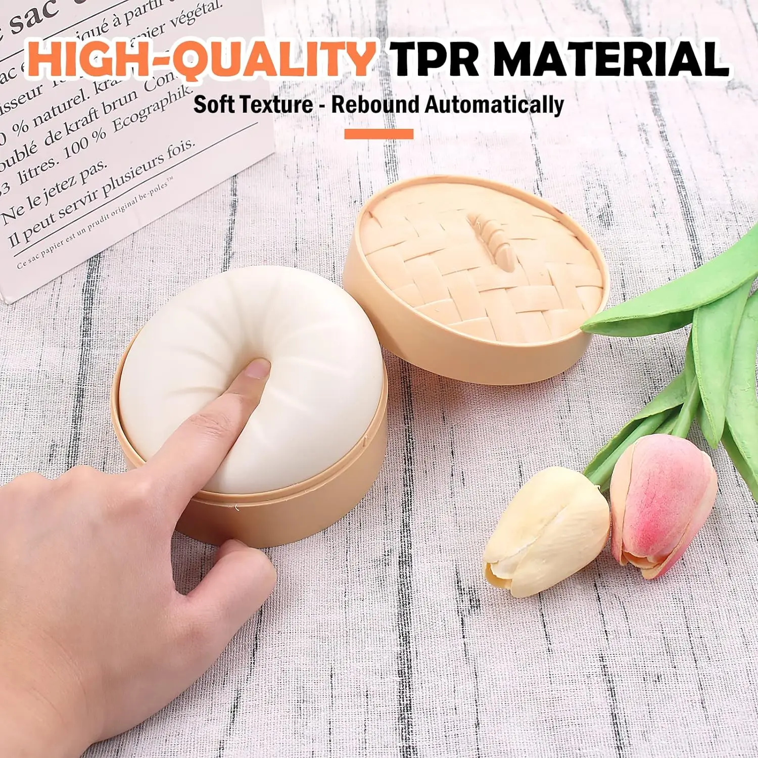 Bolas antiestrés coloridas para bolas de masa, juguete sensorial para apretar, pelota para aliviar el estrés, juguete de mano, bollo con vaporizador de alimentos, escritorio elástico