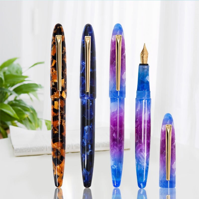 Neue Moonman Brunnen Stift Acryl Metall Transparent Gold Nib F 0,5mm Nib Brunnen Stifte Büro Schule Schreibwaren Schreib