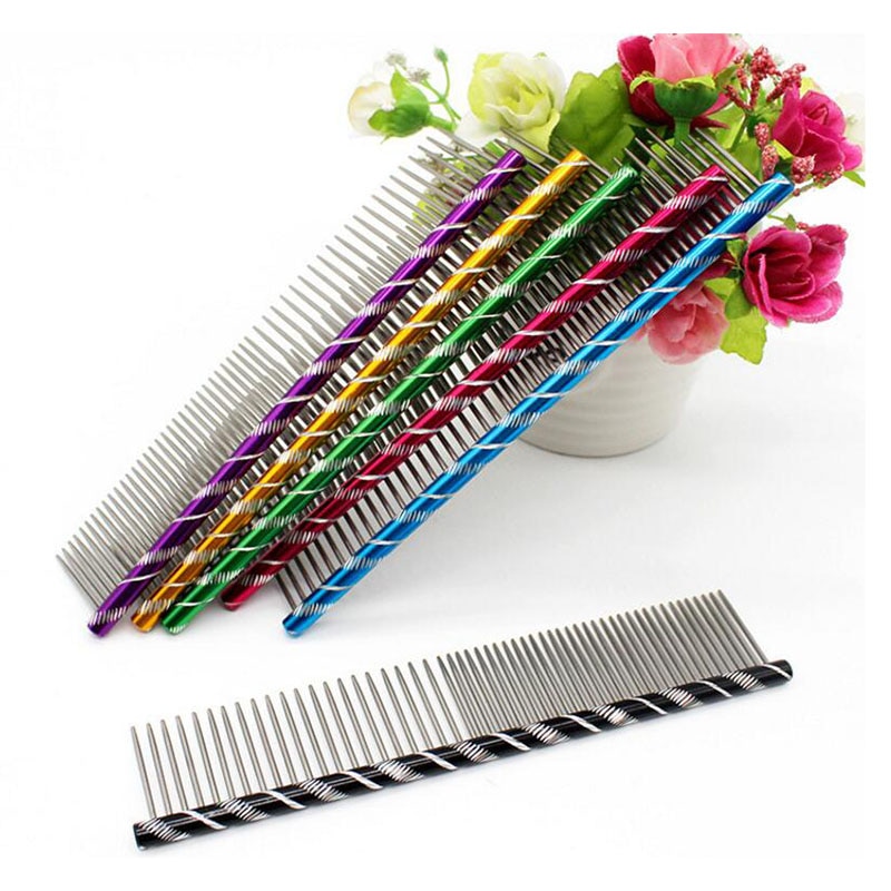 Pente de pelo para cães, pente de 10 tamanhos, 19cm/16cm, várias cores, para tosa de pets, cães e gatos, ferramenta de barbeiro