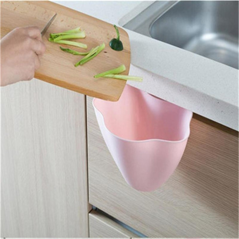 Trash Rack Storage Garbage Bucket Kitchen Cabinet Door Hanging Trash Garbage Bin Can plastic Rubbish Container