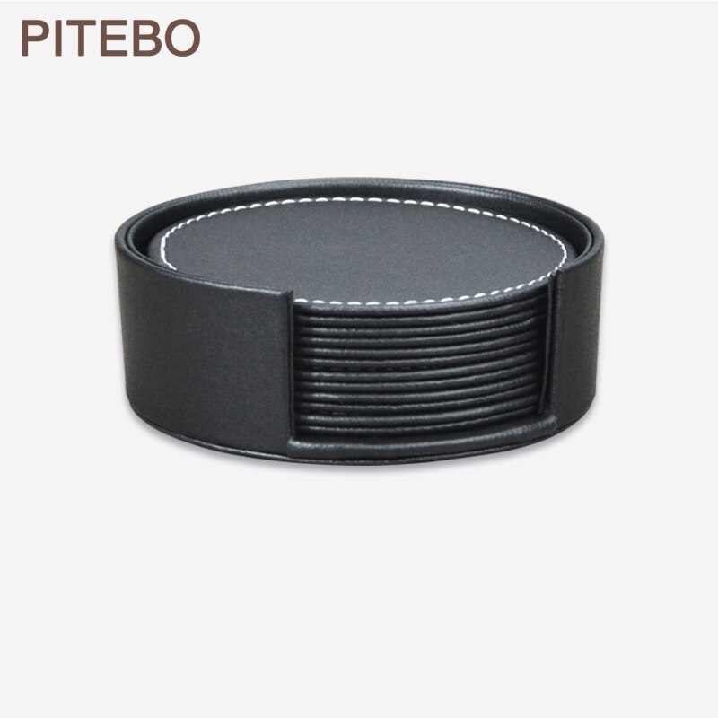 Pitebo 6 Stks/set Pu Innovatieve Ronde Lederen Thee Coaster Geïsoleerde Coaster Europese Stijl Thee Schotel Waterdicht Koffie Pad