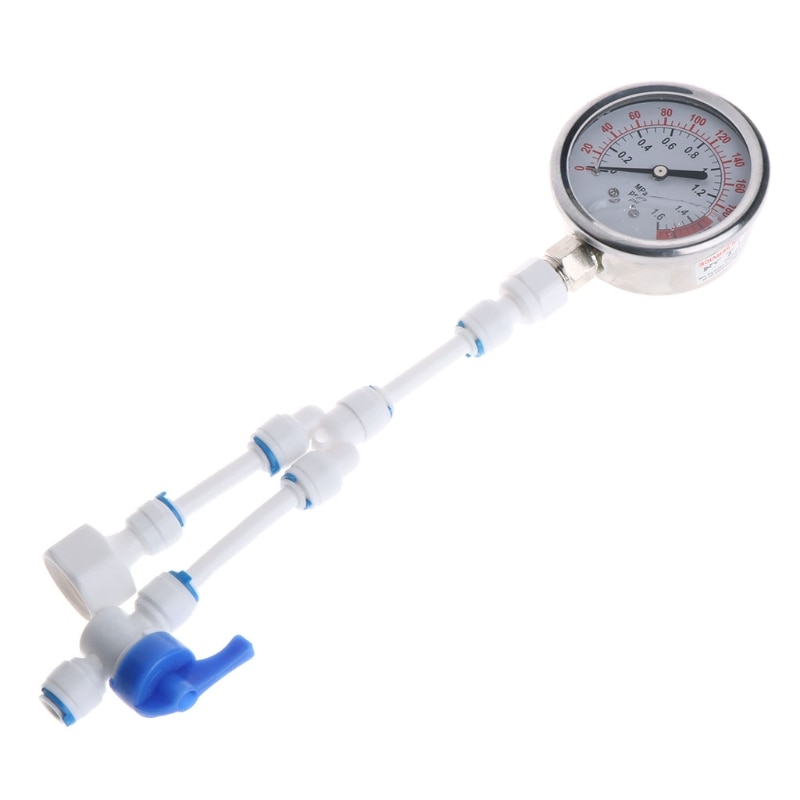 2in1 Water Purifier Tap Pipes Pressure Gauge Test Meter 0-1.6MPA Anti-vibration