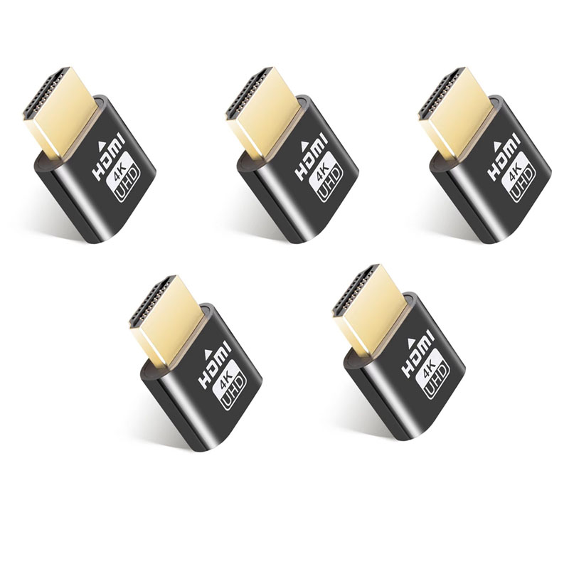 1/2/3/4/5/6Pcs HDMI EDID Emulator Adapter Dummy Plug Display Passthrough Eliminated Emulator Virtual Monitor 4K For PC Laptop: green