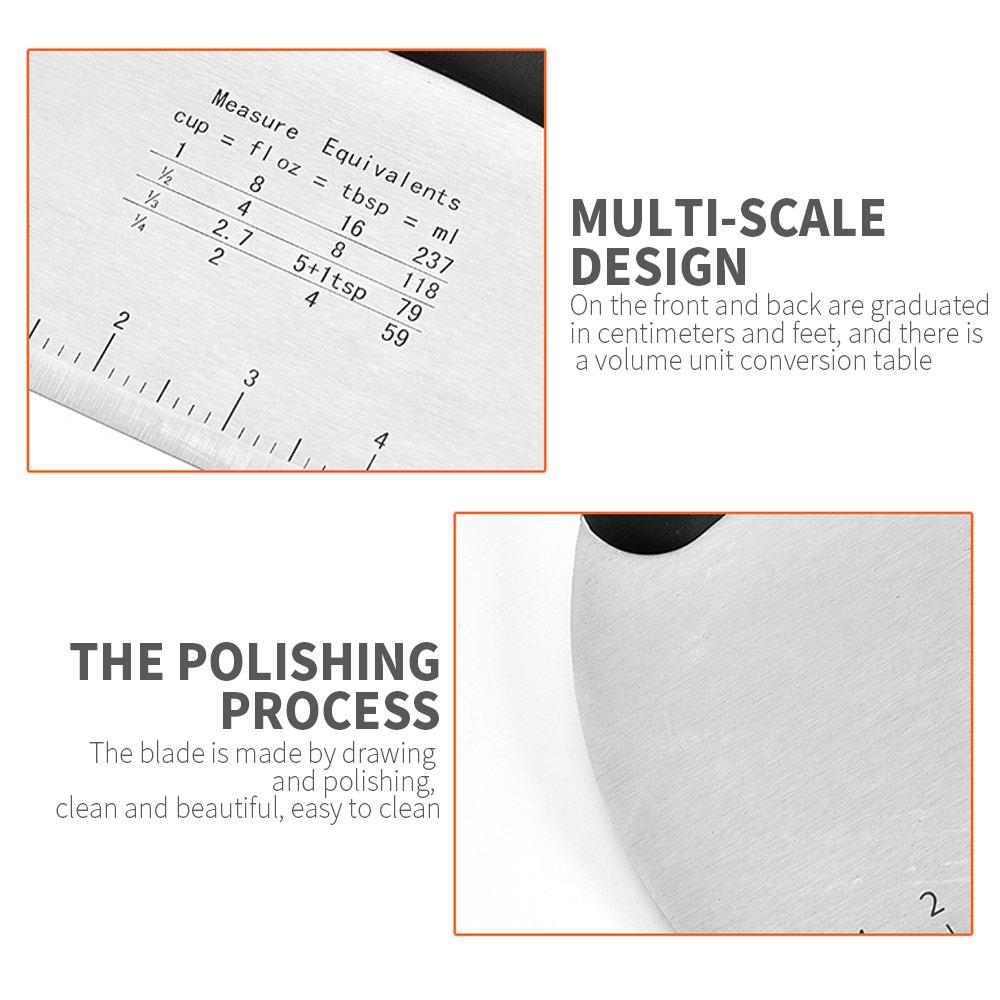 Biscuit Cutter Dough Blender Pastry Scraper Heavy Duty Durable Stainless Steel with Scale Cookies DIY Kitchen Cake