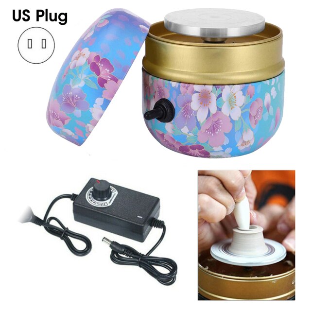 Mini Electric Pottery Wheel Ceramic Machine Pottery Wheel Machine Ceramic Shaping Tool Work Clay Art Craft Teaching DIY Machine: US