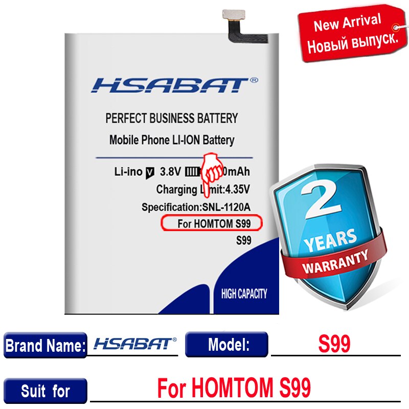 batería Original de 6700mAh HSABAT para HOMTOM S99