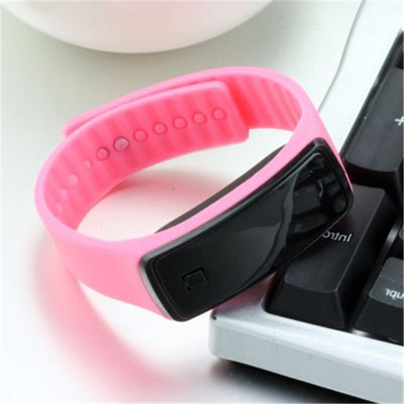 Reloj Led de silicona para niños y mujeres, reloj Digital electrónico para niños, pulsera de muñeca para niños y niñas, Kol Saati: pink