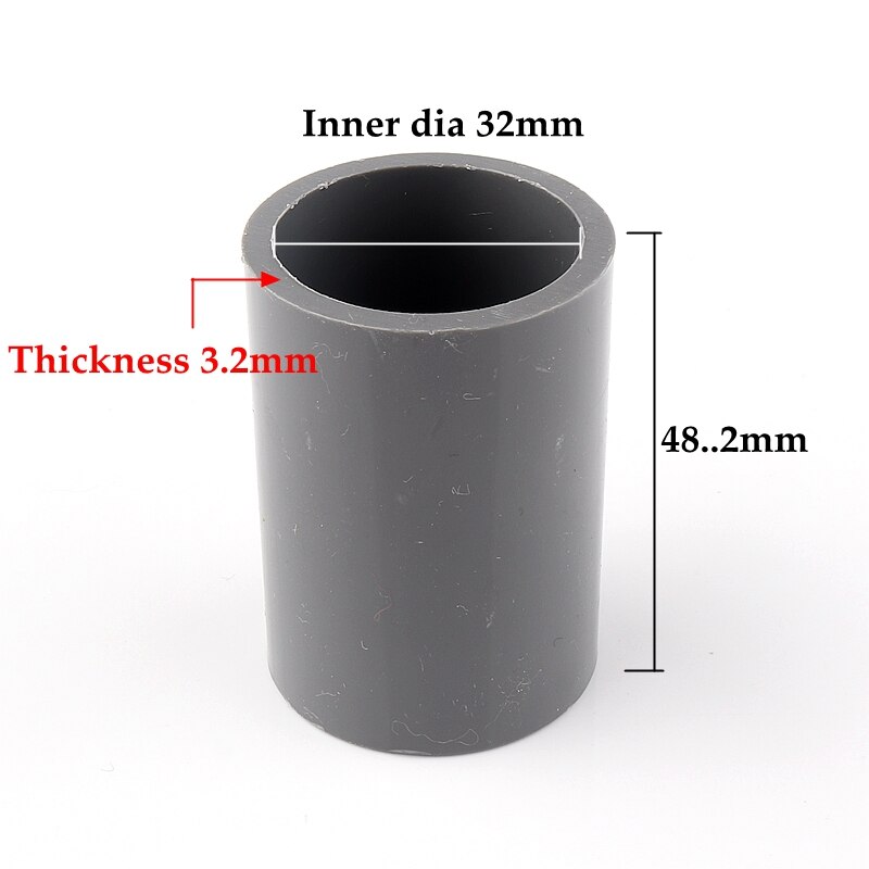 5~50pcs ID 20~50mm Mounting Hydroponics PVC Pipe Straight Equal Connector Plastic Pipe Straight Connector Plastic Joint Fittings: 20pcs / 32mm inner dia