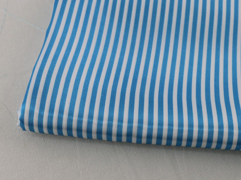 Zachte Shirt Pyjama Doek Charmeuse Satin Gedrukt Stof Stripes