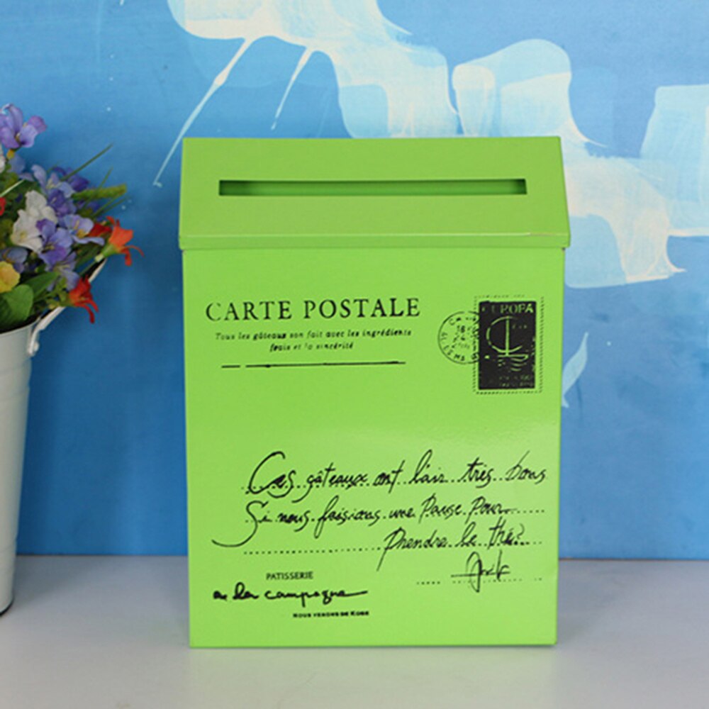 Post Box Mailbox Home Wall Decoration Ornament Photo Prop(Beige White)