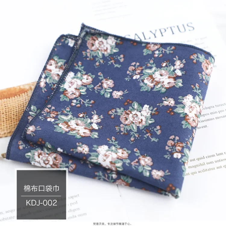 Pañuelo Floral de algodón 100% para hombre y mujer, pañuelo informal de 23cm con bolsillo para , , esmoquin, pajarita, accesorio: Negro