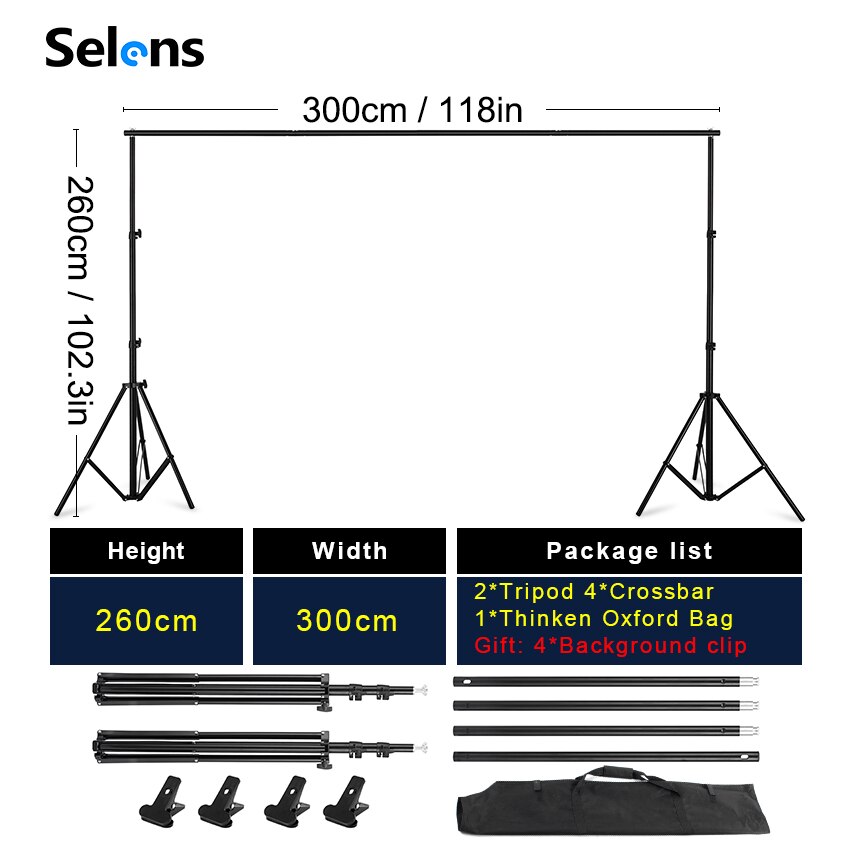 Fotografie Hintergrund Hintergrund Stand Unterstützung System Kit für Foto Studio Muslin Kulissen, Papier und Leinwand mit Trage Tasche