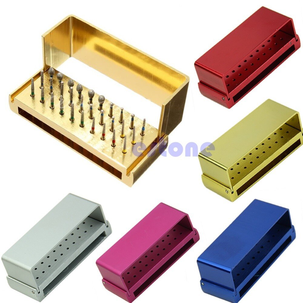 30 Holes Dental Bur Burs Holder Block Autoclave Disinfection Aluminum Sterilizer Pro