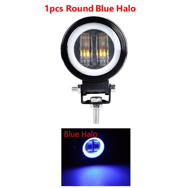 Motorfiets Auto Led Licht Motorbike Led Indicator 6500K Wit Blauw Rood Roestvrij Staal Met Schroeven: Blue