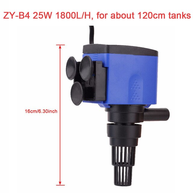 Three-in-one Silent Filter Submersible Pump Aquarium Oxygenation Built-in Two-in-one Filter Pump: ZY-B4 25W