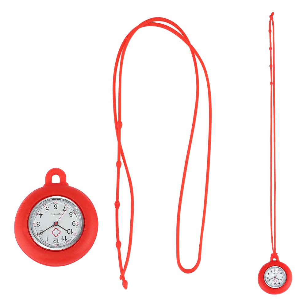 Top Popular Silicone Nurse Pocket Watch Arabic Numerals Round Dial Steampunk Clock Lanyard Fob Pendant Watches Reloj De Bolsillo
