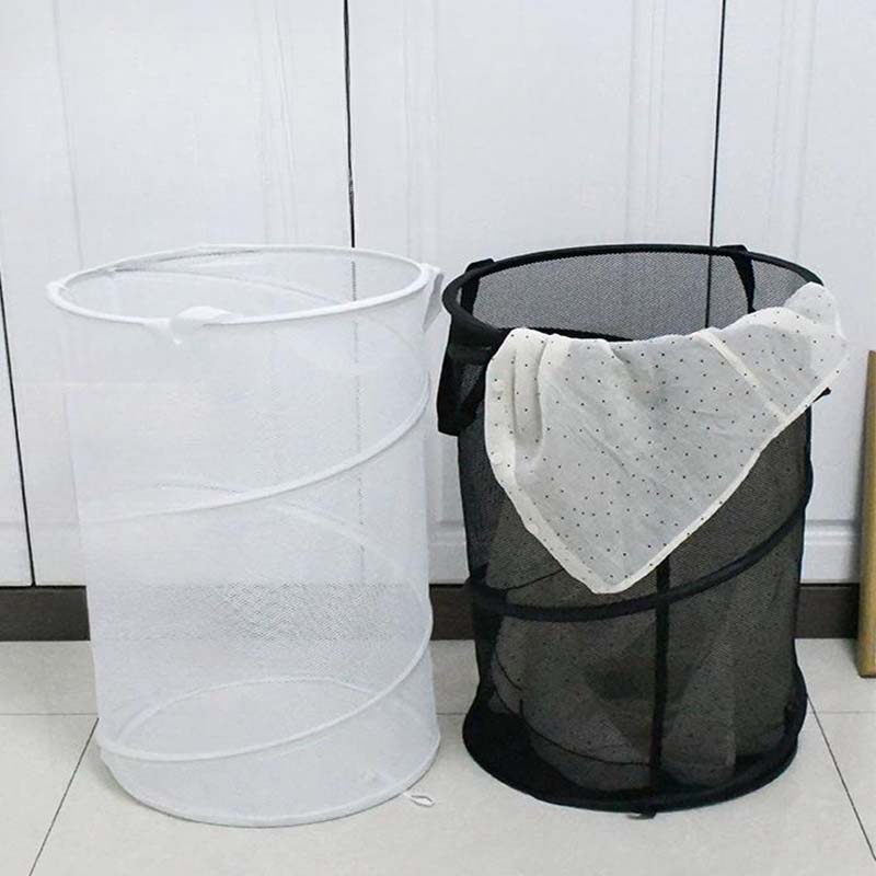 Large Mesh Yarn Folding Dirty Laundry Sorting Basket Washing FrameBathroomCloth MeshStorage BagFrame Bucket Laundry Organizers