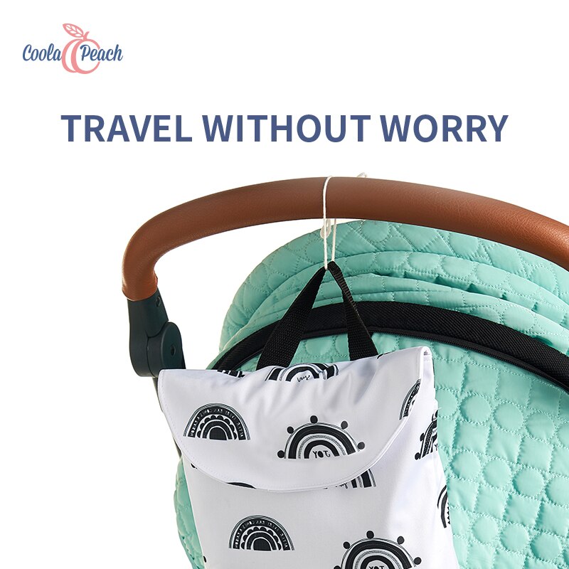 Coola Pfirsich Doppel Schicht Wasserdichte Baby Windel Umweltfreundliche Tragbare Auto Hängen Große Kapazität Lagerung Tasche