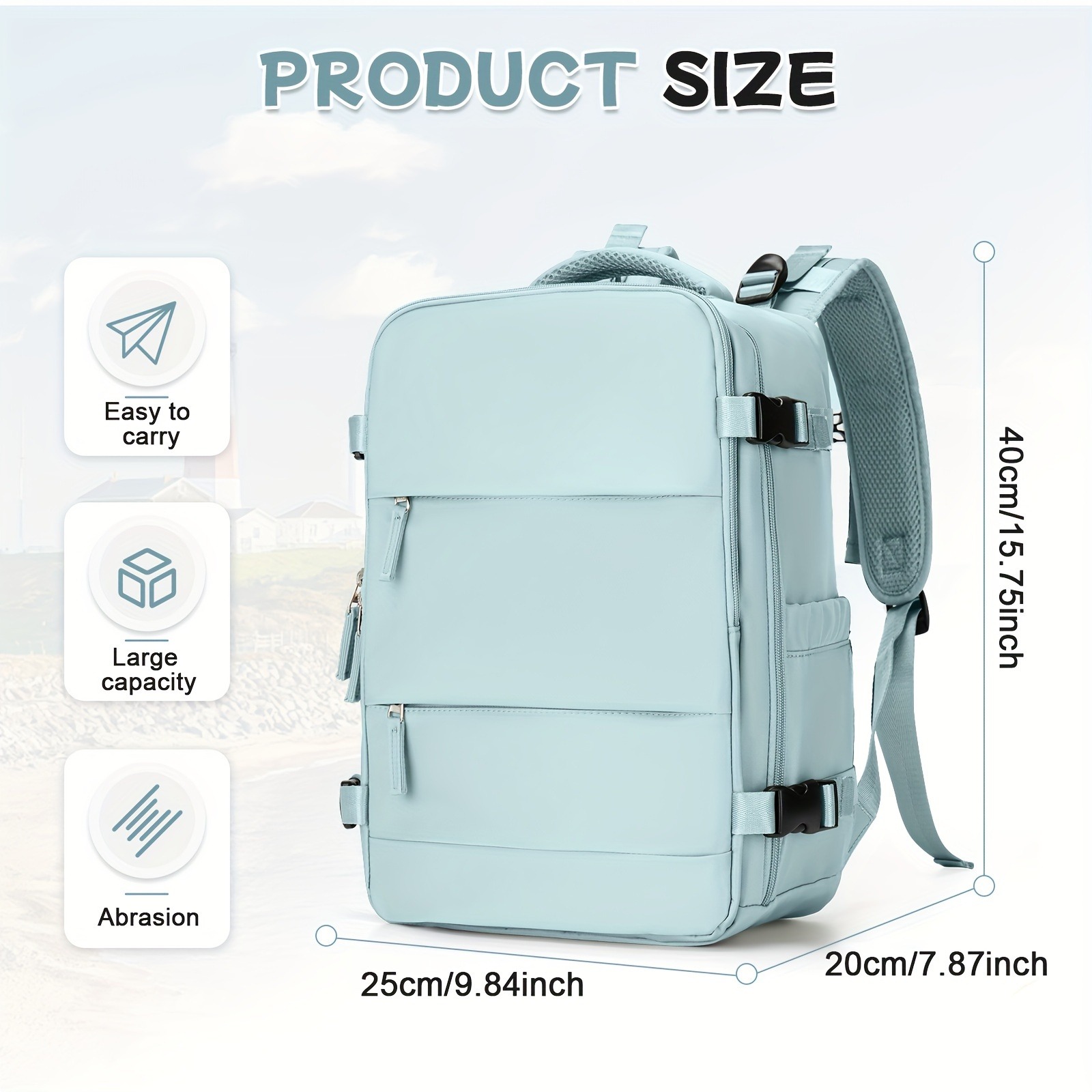 Women's and men's travel backpacks, carry on backpacks, 15.6-inch laptop backpacks, flight approved 40x25x20, personal belonging