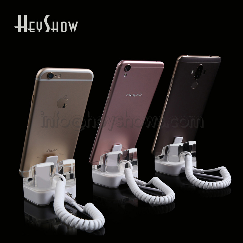 Cell Phone Acrylic Security Burgar Alarm System Stand iPhone Samsung Huawei Xiaomi Anti Theft Display Holder With Remote Control