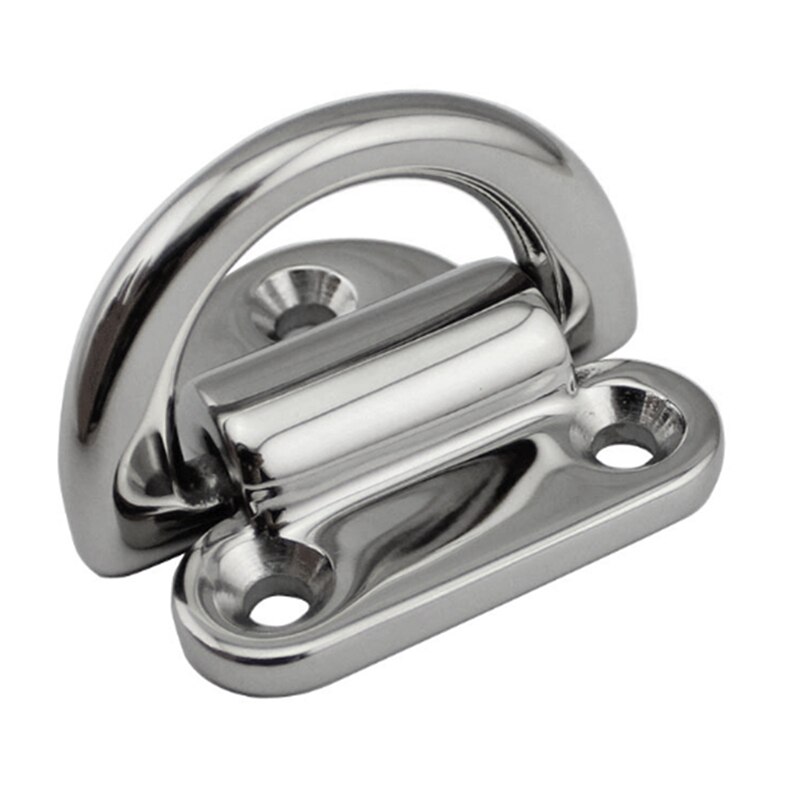 2 stuks 6mm opvouwbare dekmat ogen marine kwaliteit roestvrij staal d-ring met plaat voor marine boot jacht accessoires