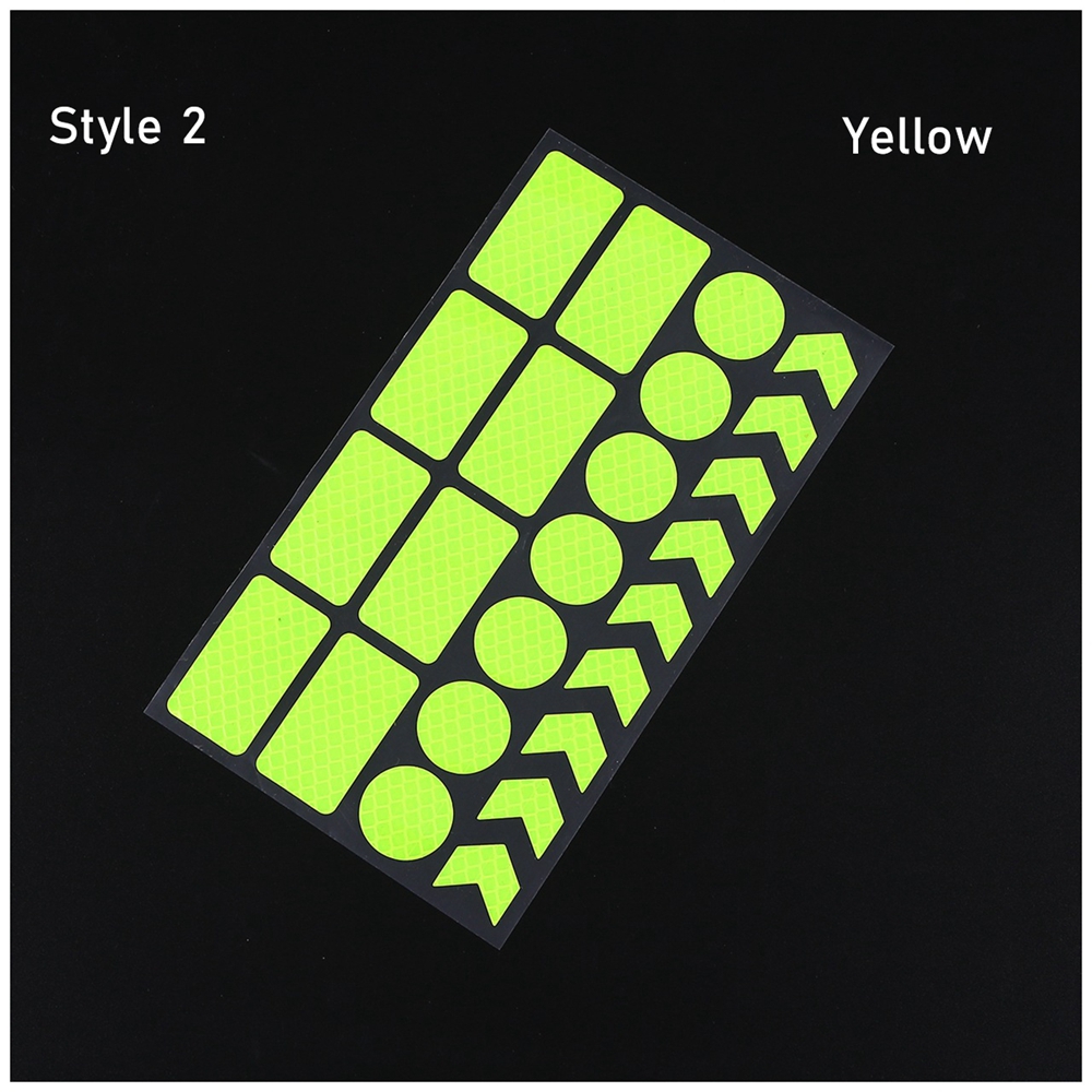 MTB Bike Reflektierende Aufkleber Fluoreszierende Motor Fahrrad Felge Nacht Safty Warnung Reflektor Film Auto Aufkleber Band Aufkleber: Style 2 Yellow