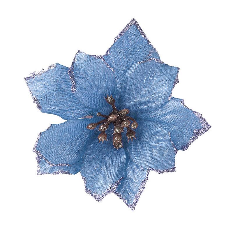 24 Stks Kerst Goud Glinsterde Mesh Hulst Blad Kunstmatige