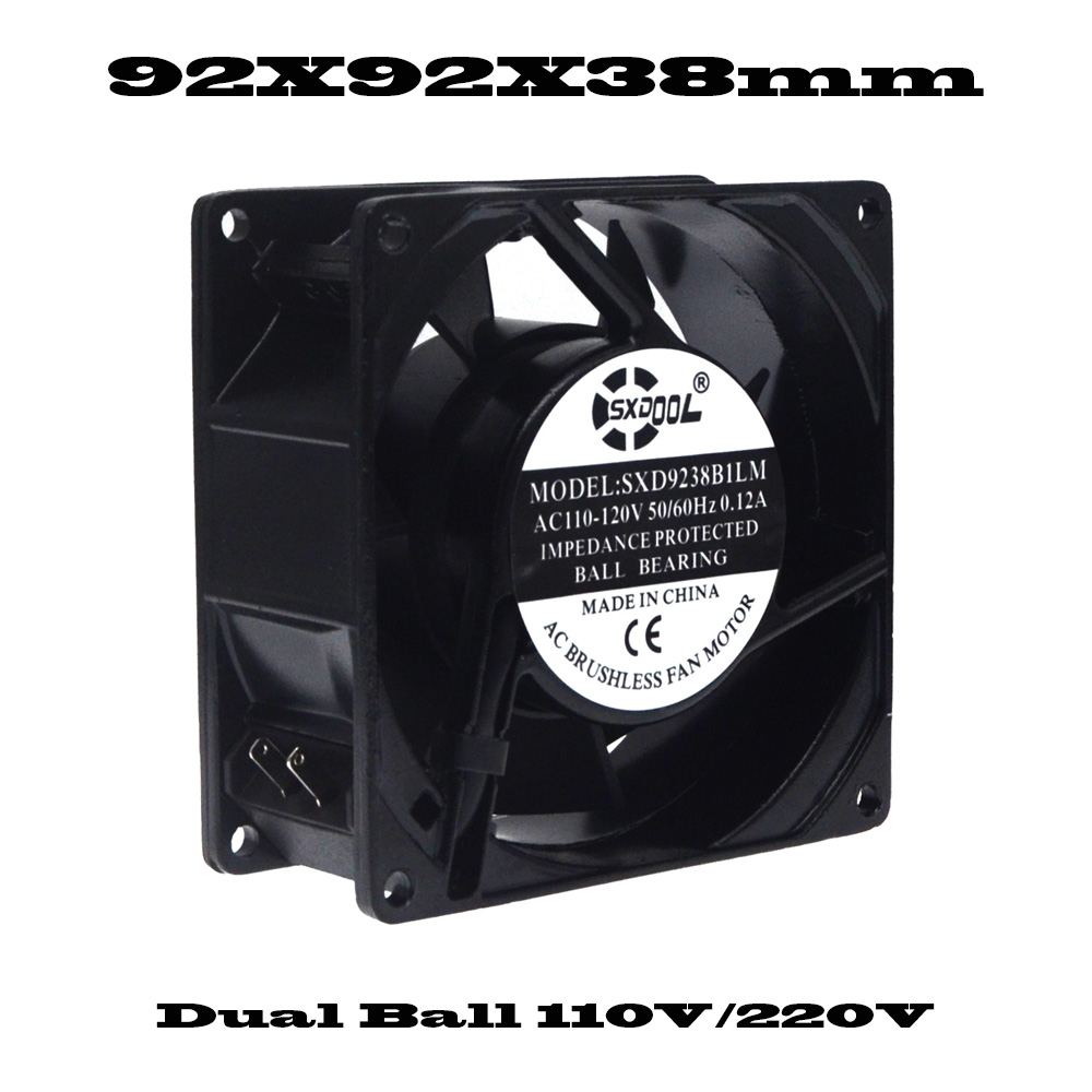 AC 110V 115V 220V 230V 80mm 92mm 110mm 120mm 150mm 172mm 200mm Industrial Case Cabinets Cooling Fan Dual Ball Bearing 2 Wire: 1mm / Brown