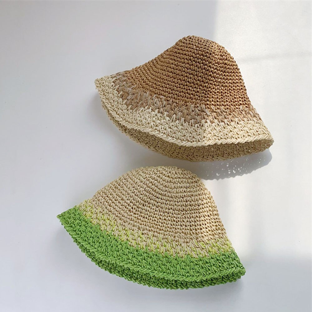 Novo chapéu feminino osso chapéu de palha balde chapéu retalhos viseira de sol chapéu de crochê senhoras luffy chapéu de palha bonés para mulher atacado